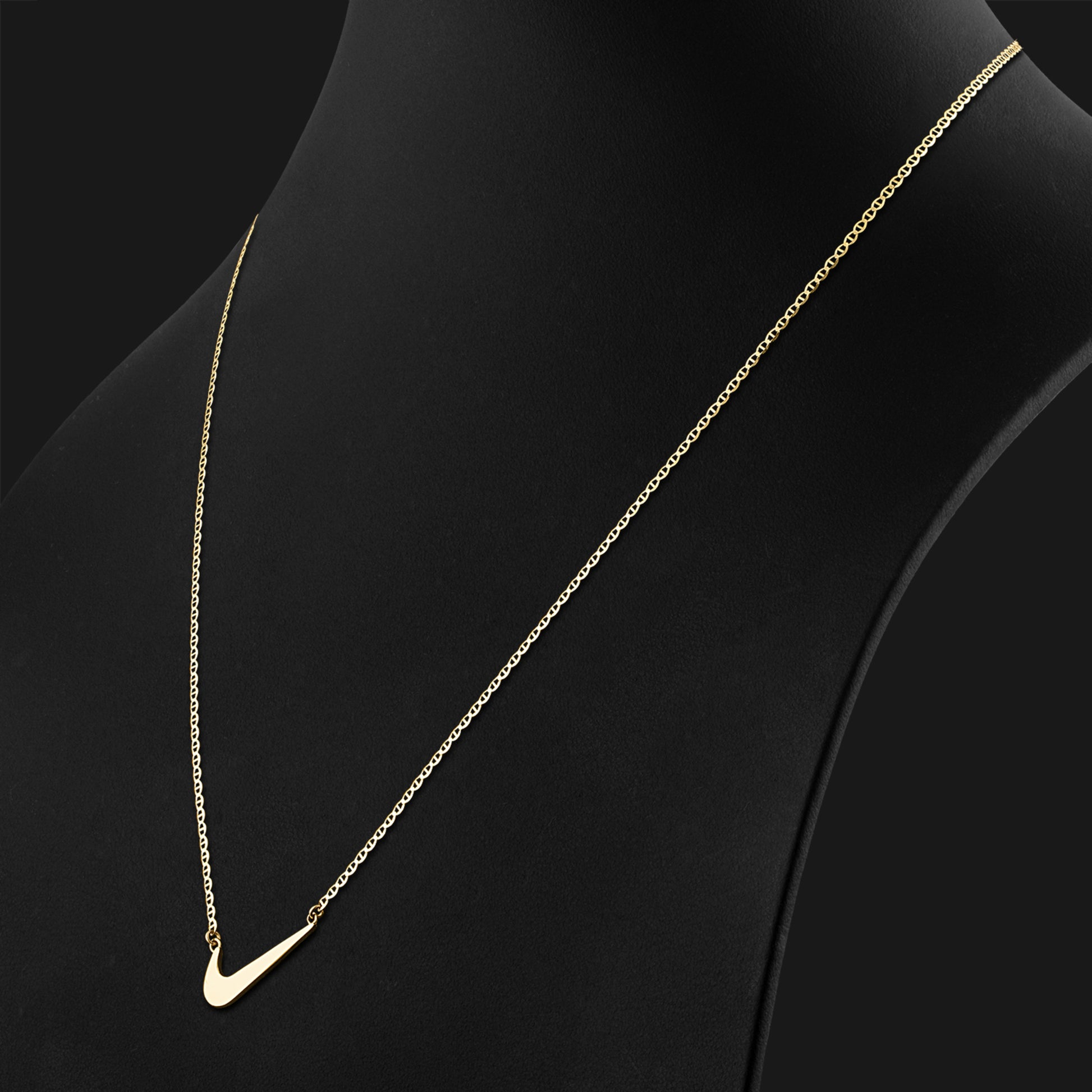 Nike, Jewelry, Gold Swoosh Necklace